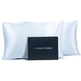thumbnail image 1 of Fishers Finery 25 Momme 100% Pure Mulberry Silk Pillowcase for Hair & Skin, Grade 6A, Standard, Blue, 1 of 8