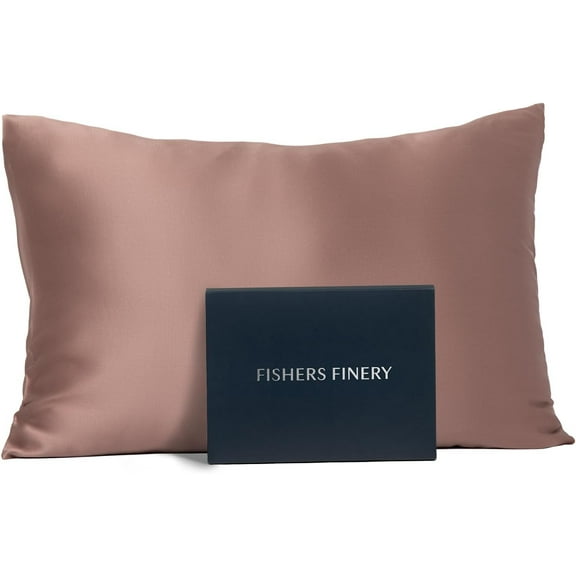 Fishers Finery 25mm 100% Pure Mulberry Silk Pillowcase, (Brown, Standard)
