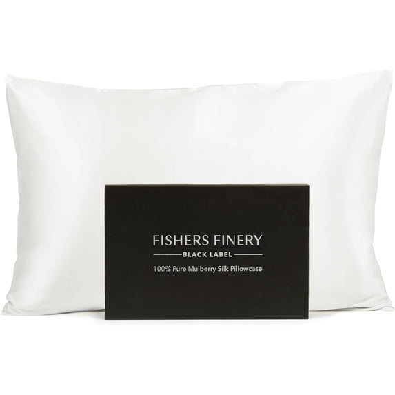 Fishers Finery 30 Momme 100% Pure Mulberry Silk Pillowcase for Hair & Skin, Grade 6A, King, Natural White