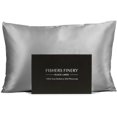 thumbnail image 1 of Fishers Finery 30 Momme 100% Pure Mulberry Silk Pillowcase for Hair & Skin, Grade 6A, Standard, Silver, 1 of 7