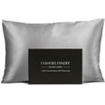 thumbnail image 1 of Fishers Finery 30mm 100% Pure Mulberry Silk Pillowcase (Silver, Standard), 1 of 6