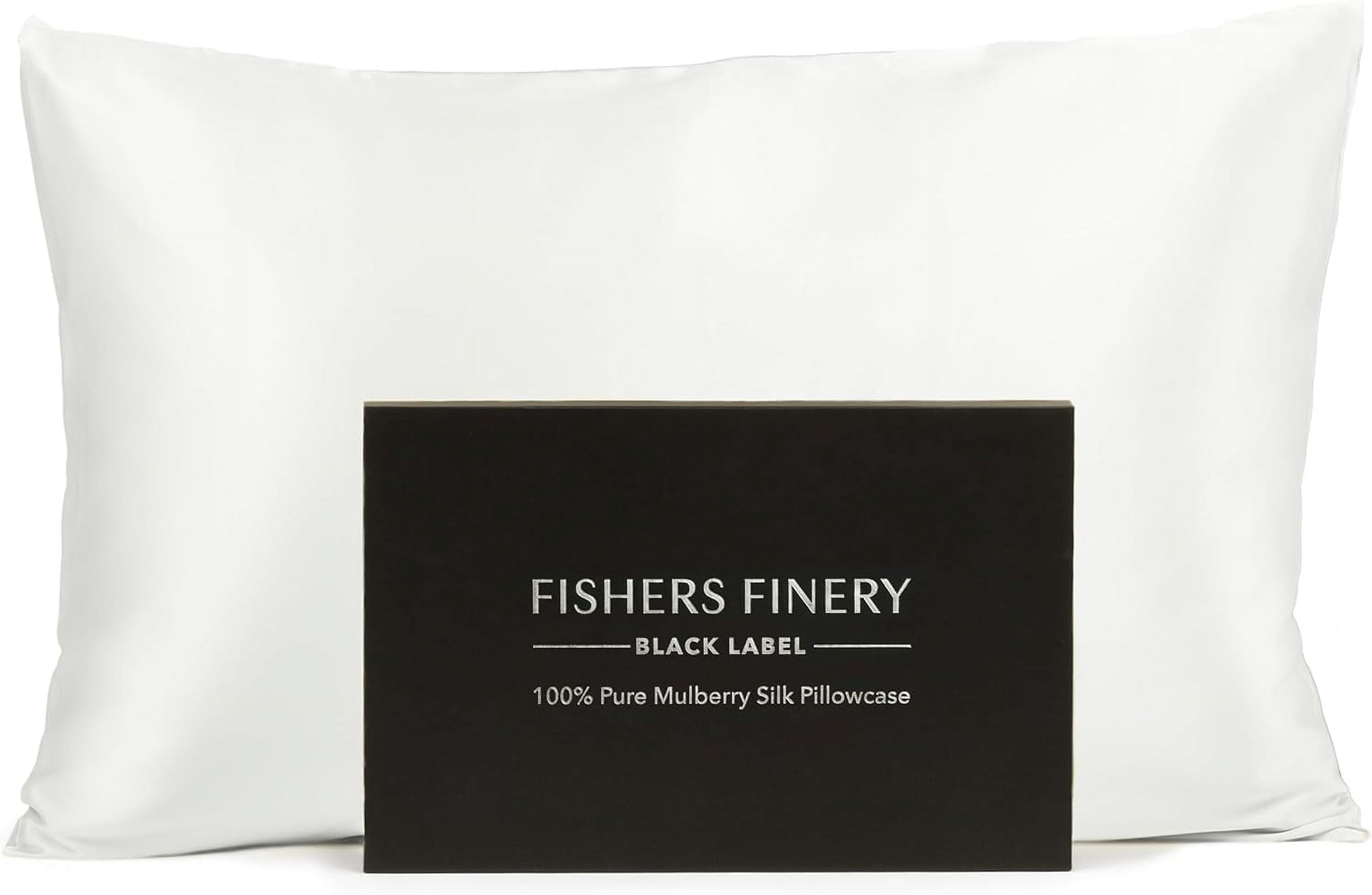 Fishers Finery 30mm 100% Pure Mulberry Silk Pillowcase (White, Queen)