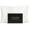 thumbnail image 1 of Fishers Finery 30mm 100% Pure Mulberry Silk Pillowcase (White, Standard), 1 of 6