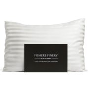 Fishers Finery 30 Momme 100% Pure Mulberry Silk Pillowcase for Hair & Skin, Grade 6A, Standard, White Stripe