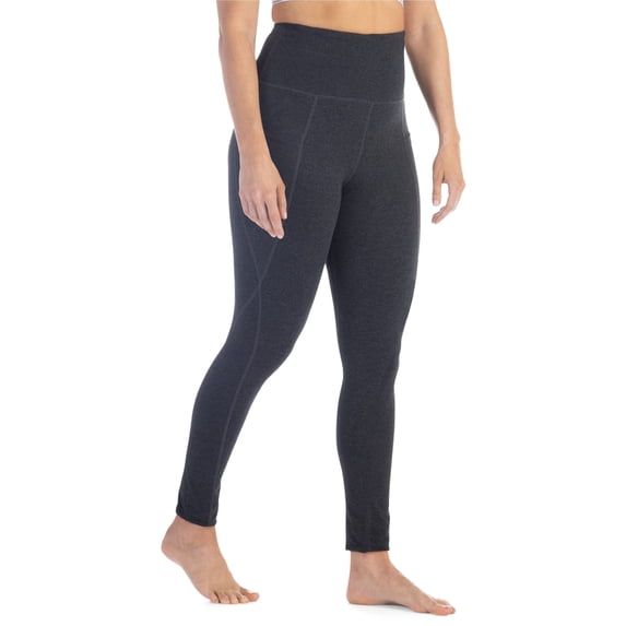 Fishers Finery Ecofabric Active Legging High Waist Yoga Pant; Cotton & Modal Blend (Heather Gray, XXL)