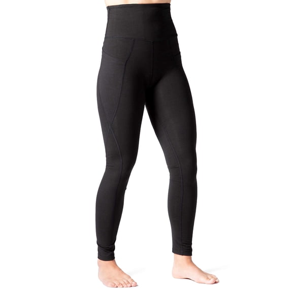 Fishers Finery Ecofabric Active Workout Legging High Waist Yoga Pant; Cotton & Modal Blend (Black, L)