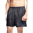 thumbnail image 1 of Fishers Finery Men's 100% Pure Mulberry Silk Boxers - Luxury Sleepwear (Black, L), 1 of 6