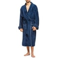 thumbnail image 1 of Fishers Finery Men's Premier EcoFabric Turkish Style Terry Spa Robe - Ultra Plush (Navy, L/XL), 1 of 6