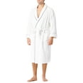 thumbnail image 1 of Fishers Finery Men's Premier EcoFabric Turkish Style Terry Spa Robe - Ultra Plush (White, S/M), 1 of 6