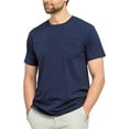 thumbnail image 1 of Fishers Finery Men's Soft Cotton Modal Crew Neck Pocket Tee (Navy, XXL, Single), 1 of 5