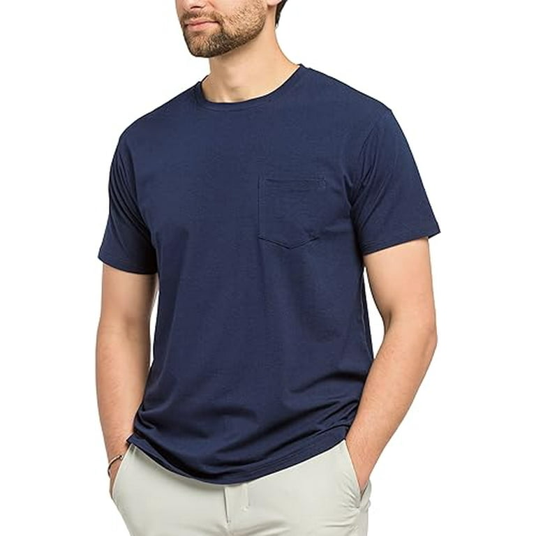 Fishers Finery Men's Soft Cotton Modal Crew Neck Pocket Tee