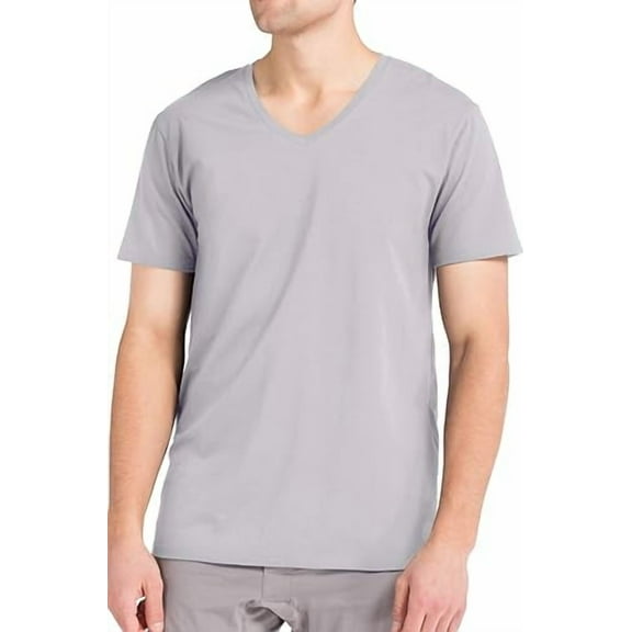 Fishers Finery Men's Soft Modal V Neck Extra Length T-Shirt (Sky, XL)