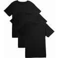 thumbnail image 1 of Fishers Finery Men's Tagless Crew Neck Comfort Stretch Undershirt (Black, M 3pk), 1 of 5