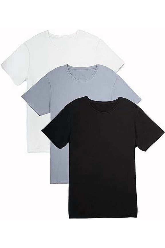 Men's Ultra Soft Modal Crew Neck T-Shirts | Extra Long (Multi, XL 3pk)