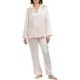 thumbnail image 1 of Fishers Finery Women's 100% Pure Mulberry Silk Long Pajama Set with Gift Box (Pink, L Petite ), 1 of 4