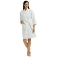 thumbnail image 1 of Fishers Finery Women's Waffle Kimono Resort Spa Robe; Above Knee with Tie Waist; Lightweight Quilted Bathrobe (White, L), 1 of 6