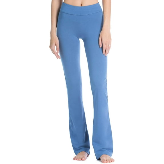 Fishers Finery Women's EcoFabric Athletic Bootleg Yoga Pant (Blue, XL Petite)