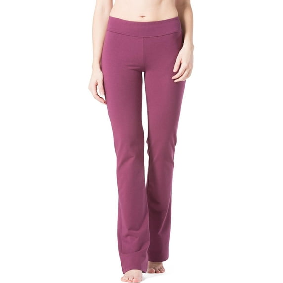Fishers Finery Women's EcoFabric Classic Bootleg Bootcut Yoga Pant (Wine, S Petite)