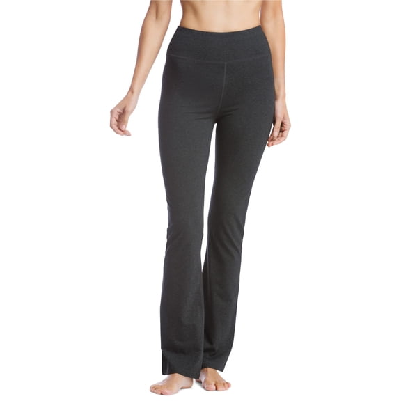 Fishers Finery Women's Ecofabric High Waisted Bootcut Yoga Pants; Moisture Wicking Breathable Fabric (H Gray, XS Petite)