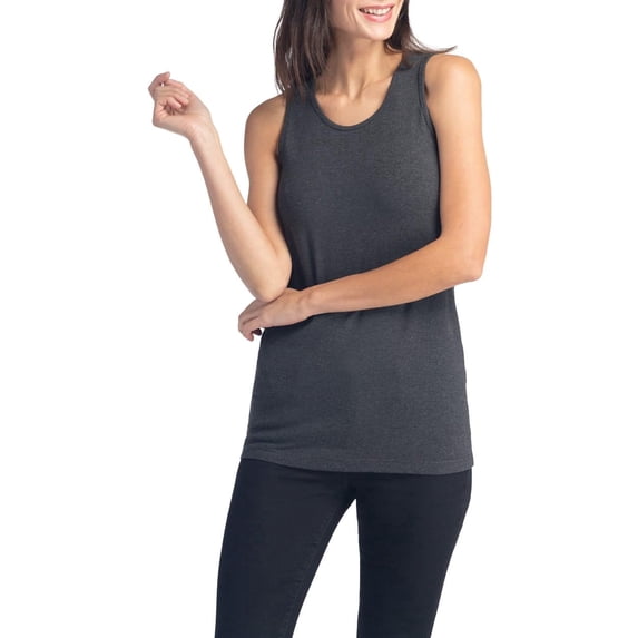 Fishers Finery Women's Ecofabric Moisture Wicking Yoga Jersey Tank - New Fabric (Heather Gray, XL)