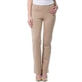 thumbnail image 1 of Fishers Finery Women's Ecofabric Ponte Knit Bootleg Dress Pant with Belt Loops (Khaki, M), 1 of 6