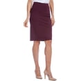 thumbnail image 1 of Fishers Finery Women's Ecofabric Ponte Pull On Stretch Above Knee Classic Pencil Skirt - Cotton & Rayon Blend (Burgundy, M), 1 of 5