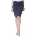 thumbnail image 1 of Fishers Finery Women's Ecofabric Ponte Pull On Stretch Above Knee Classic Pencil Skirt - Mid Rise Bodycon with Elastic Waist (Navy, XS), 1 of 5