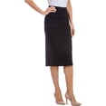 thumbnail image 1 of Fishers Finery Women's Ecofabric Ponte Stretch Below Knee Pencil Skirt; Pull On Midi Business Casual Wear (Black, L), 1 of 6