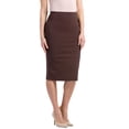thumbnail image 1 of Fishers Finery Women's Ecofabric Ponte Stretch Long Pencil Skirt; Bodycon Slim Fit with Elastic Waist (Java, XS), 1 of 6