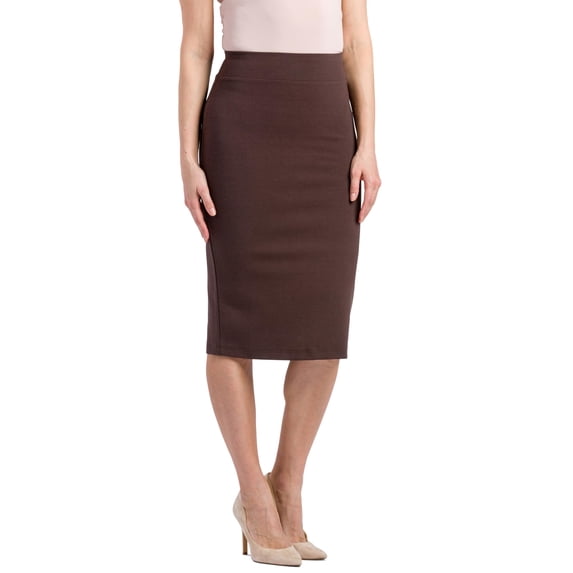 Fishers Finery Women's Ecofabric Ponte Stretch Long Pencil Skirt; Bodycon Slim Fit with Elastic Waist (Java, XS)