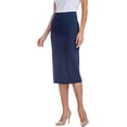 thumbnail image 1 of Fishers Finery Women's Ecofabric Ponte Stretch Long Pencil Skirt; Casual Day to Night Wear (Navy, S), 1 of 6
