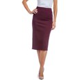 thumbnail image 1 of Fishers Finery Women's Ecofabric Ponte Stretch Midi Pencil Skirt; Pull On Soft Cotton Bodycon Form Fit (Burgundy, M), 1 of 6
