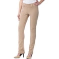 thumbnail image 1 of Fishers Finery Women's Ponte Stretch Knit Skinny Straight Leg Work Slacks Pull On Mid Rise, Yoga Legging Comfort (Khaki, XS Tall), 1 of 5