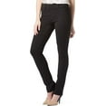 thumbnail image 1 of Fishers Finery Women's Ponte Stretch Slim Straight Leg Dress Pant - Wear to Work Pull On Mid Rise, Yoga Legging Comfort (Black, M), 1 of 5