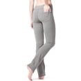 thumbnail image 1 of Fishers Finery Women's Straight Leg Yoga Pant with Pockets; Cotton & Modal Blend (Light Heather Gray, M Petite), 1 of 6