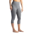 thumbnail image 1 of Fishers Finery Womens Ecofabric Active Yoga High Waist Workout Capri; Breathable Fabric (Light Heather Gray, S), 1 of 6