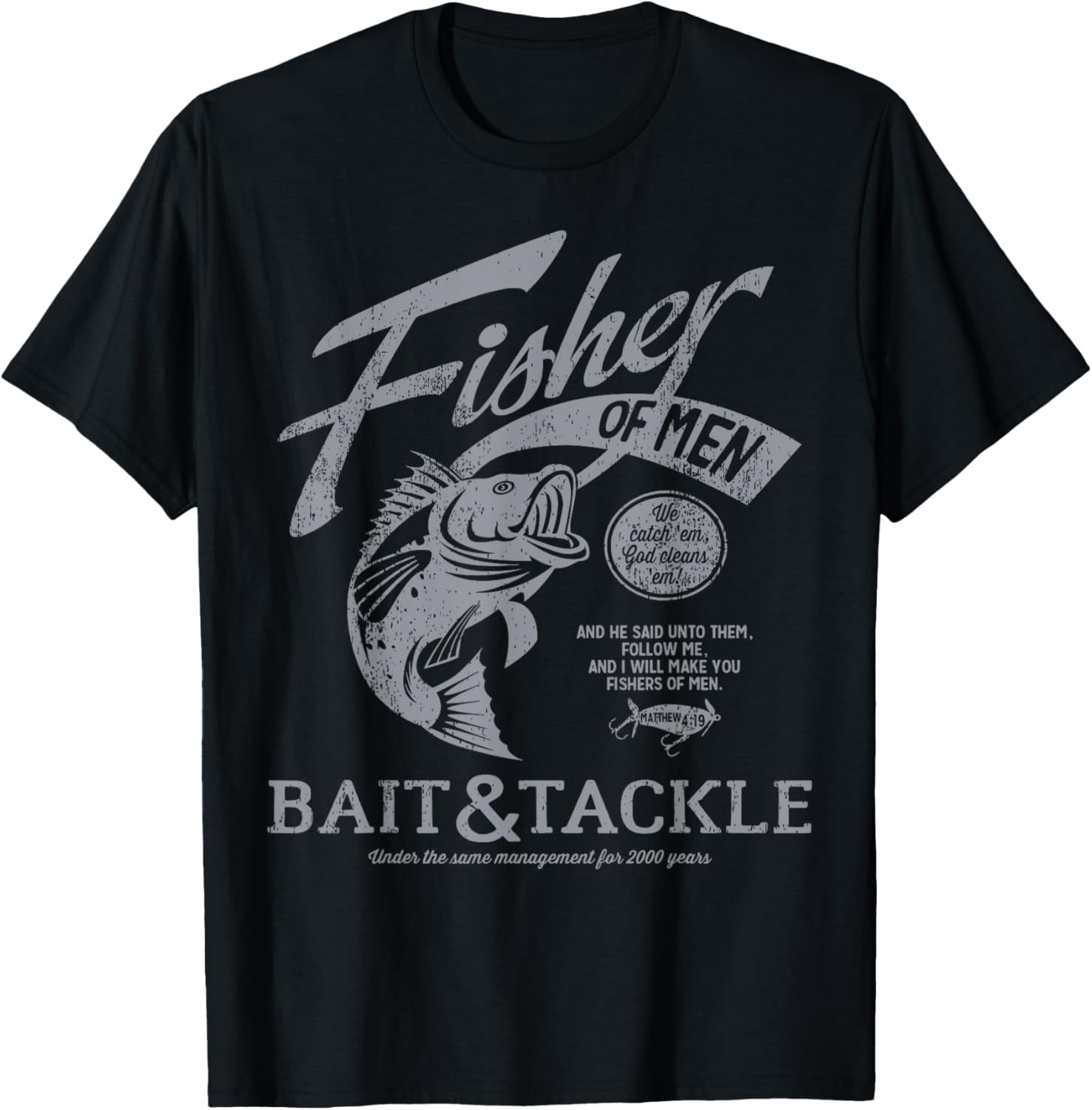 Fishers of Men Graphic Religious Inspired by Matthew 4;1 T-Shirt ...