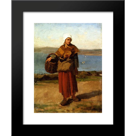 Fisherwoman, Douarnenez 20x24 Framed Art Print by Jules Breton