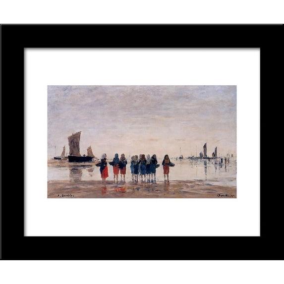 Fisherwomen at Berck 20x24 Framed Art Print by Eugene Boudin