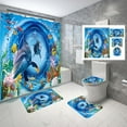 thumbnail image 1 of and Fishes Bathroom Sets with Rugs and Accessories Blue Ocean Seaweed Shower Curtains Set Bathroom Sets for Boys and Girls Underwater Sea World Bathroom Sets with Bath Mat, 1 of 9
