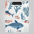 thumbnail image 1 of Fishes Corals Bubbles Foldable Binder Folder Clipboard with Pen Slot Double Clips A4 Size File Storage, 1 of 8