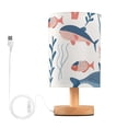 thumbnail image 1 of Fishes Corals Bubbles Table Lamp with USB Port LED Warm Light Lamp Night Light Home Decor, 1 of 7