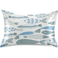 thumbnail image 1 of Fishes Pattern Satin Pillowcase for Hair and Skin Silk Pillowcase, Standard Size(20x26 inches) - Slip Cooling Satin Pillow Covers with Envelope Closure（174） Home Decor Gifts, 1 of 7