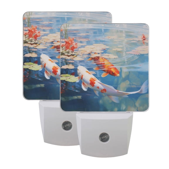 Fishes in Water LED Night Light with Smart Sensor Plug Into Wall Dusk to Dawn 2 packs