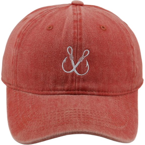Fishhook Embroidered Fishing Hat, Unisex Outdoor Sun Baseball for Fishing Hiking Camping