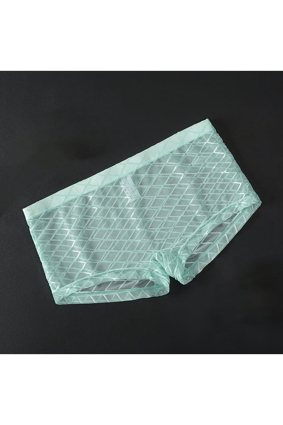 Fishnet Underwear for Men Boxer Briefs Mens Trendy Lightweight See-Through Solid Color Stretchy Breathable Underpants Boxers