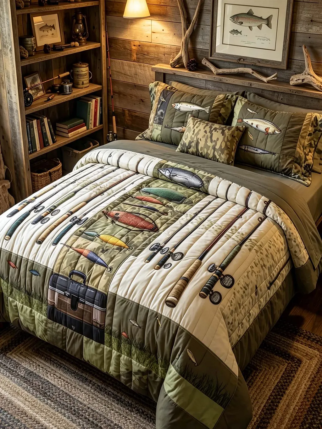 Fishing 3-Piece Quilted Bedding Set - Walmart.com