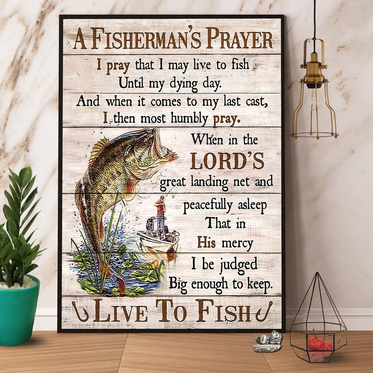 Prayee Fish Fishing A Fisherman'S Prayer Live To Fish Poster No Frame Wrapped Full ...