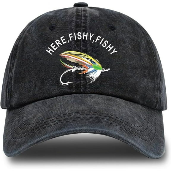 Fishing Adjustable Cotton Baseball Cap, Funny Trucker Hat Gift for Men Women Grandpa Dad Fishing Lover Fisherman