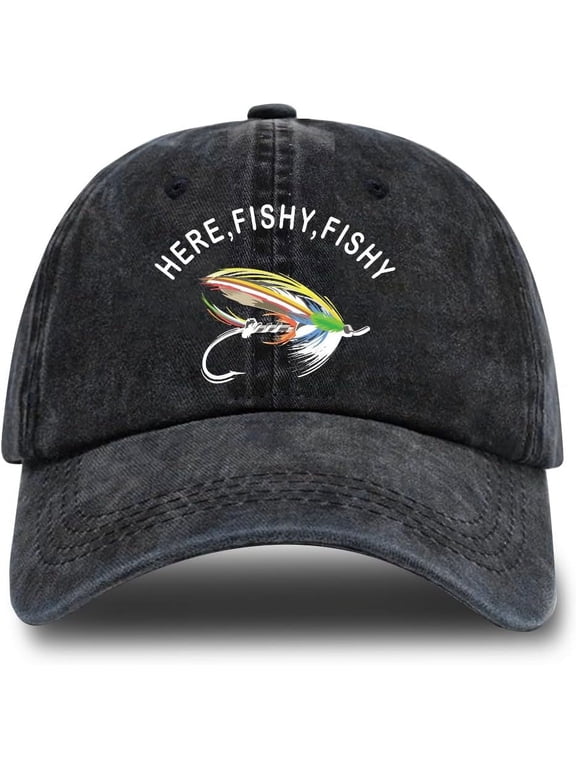 Fishing Adjustable Cotton Baseball Cap, Funny Trucker Hat Gift for Men Women Grandpa Dad Fishing Lover Fisherman